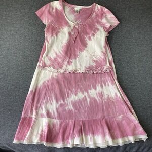 Y2K Linen blend tie dye Skirt Shirt Et Women's 16 Boho Hippie